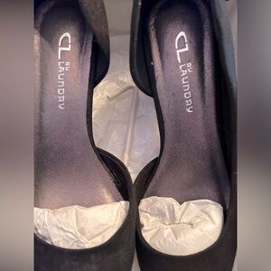 CL by Laundry Angelina super Suede black heels